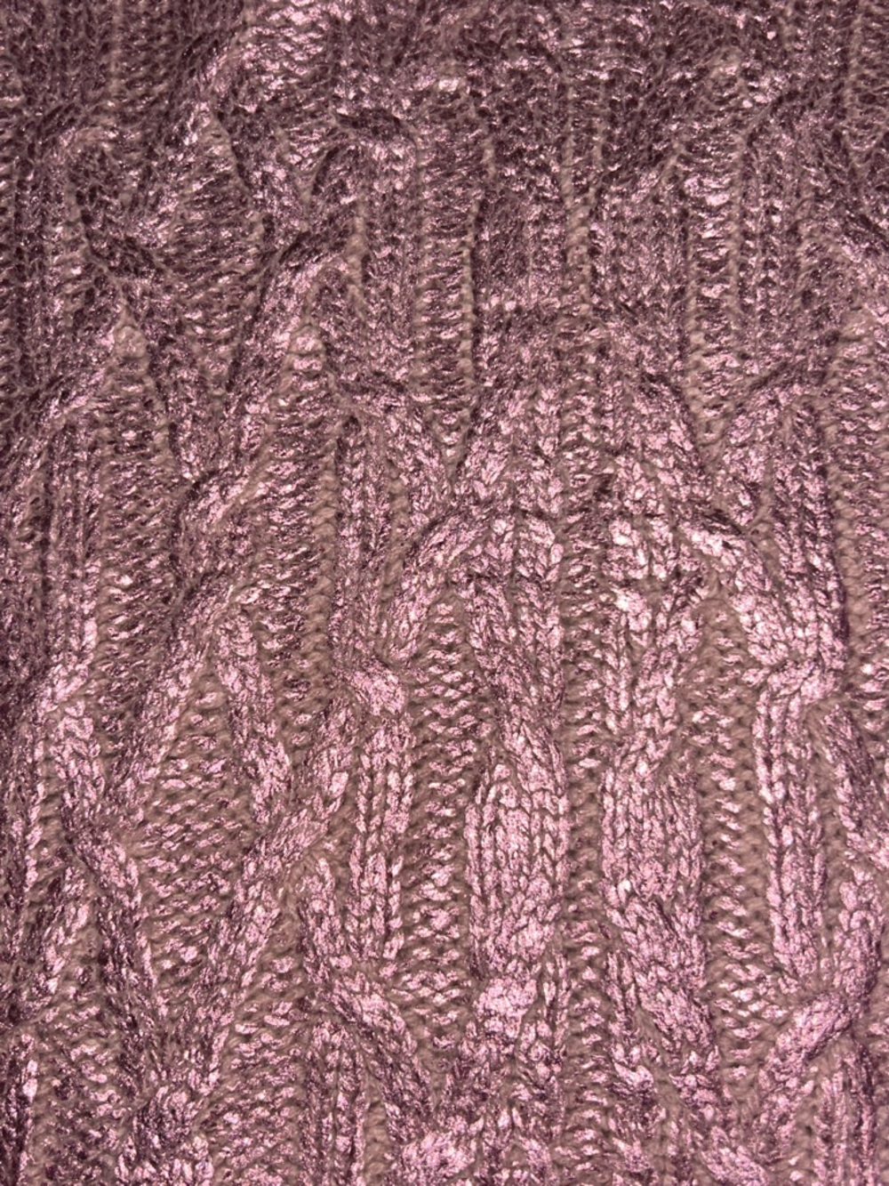 ZARA Girls Metallic Pink Cable Knit Cropped Sweater Shimmer Knit Mock Neck XS - Picture 8 of 9